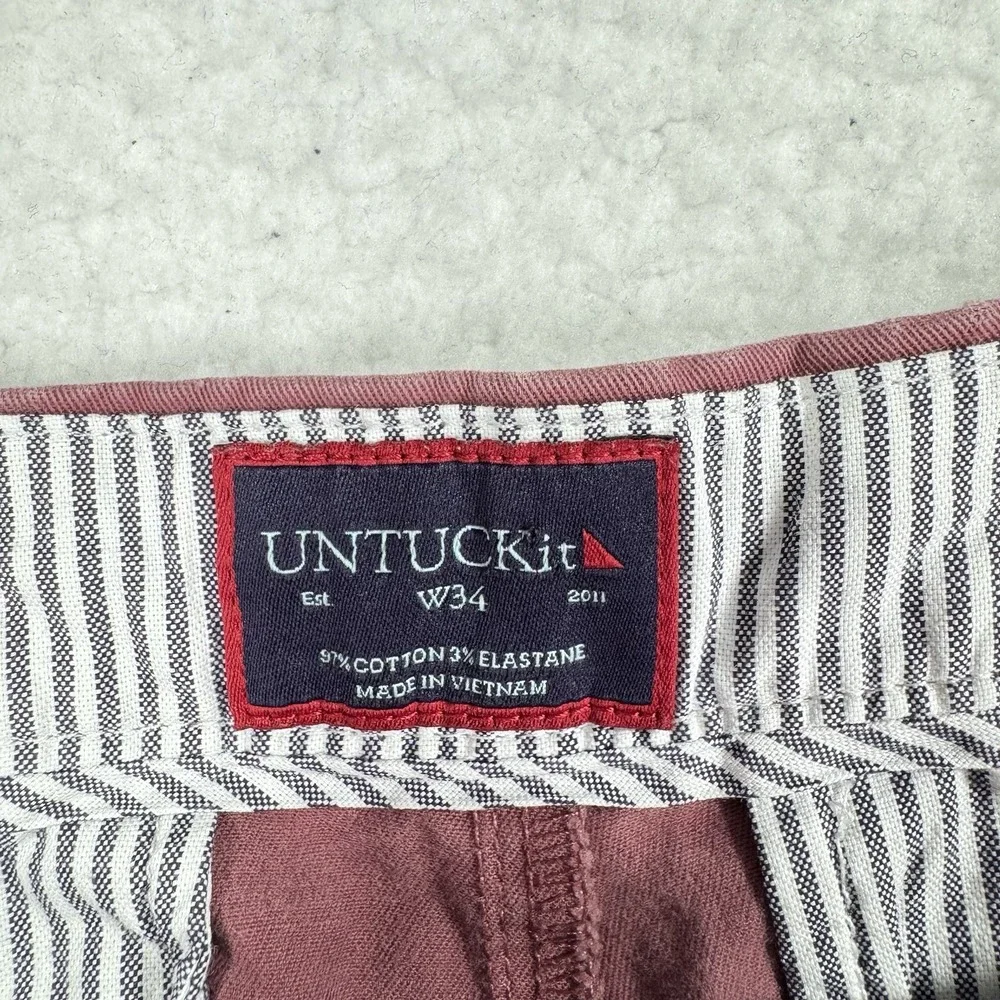 UNTUCKit‎ St. Vincent Chino Shorts Mens 34 Dusty Rose Pink Stretch Cotton Preppy